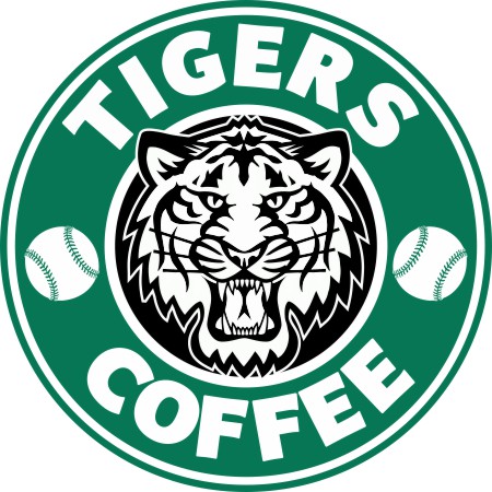 Detroit Tigers Starbucks Coffee Logo vinyl decal